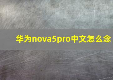 华为nova5pro中文怎么念