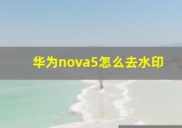 华为nova5怎么去水印