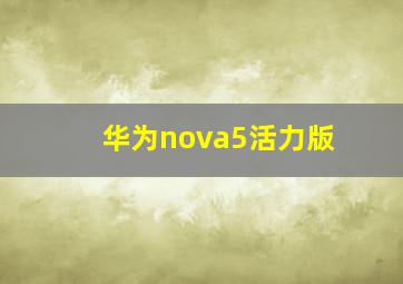 华为nova5活力版