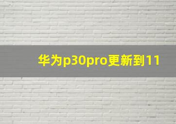 华为p30pro更新到11