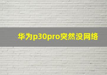 华为p30pro突然没网络