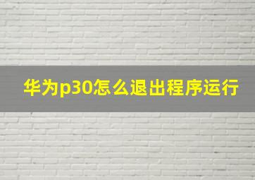 华为p30怎么退出程序运行