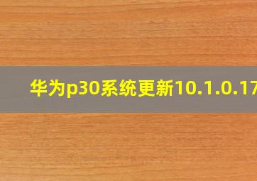 华为p30系统更新10.1.0.170