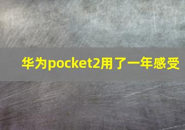 华为pocket2用了一年感受