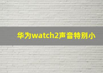 华为watch2声音特别小