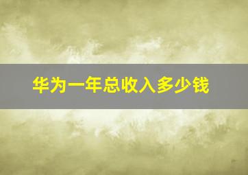 华为一年总收入多少钱