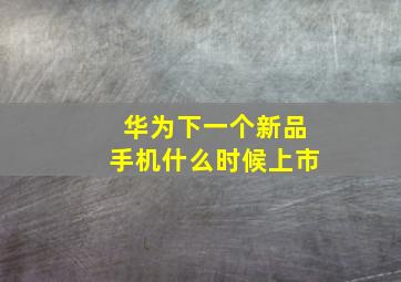 华为下一个新品手机什么时候上市