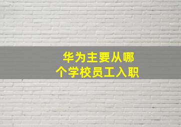 华为主要从哪个学校员工入职