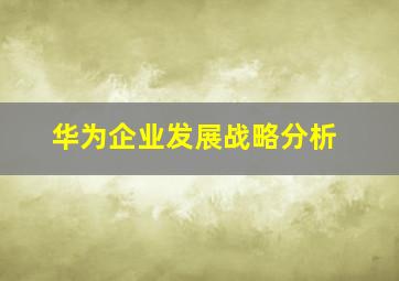 华为企业发展战略分析