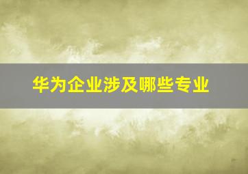 华为企业涉及哪些专业