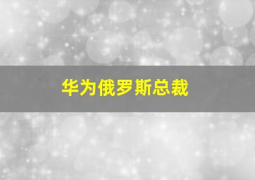 华为俄罗斯总裁