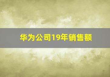 华为公司19年销售额