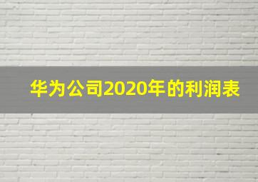 华为公司2020年的利润表