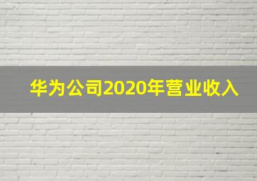 华为公司2020年营业收入