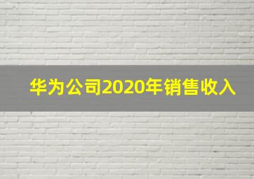 华为公司2020年销售收入