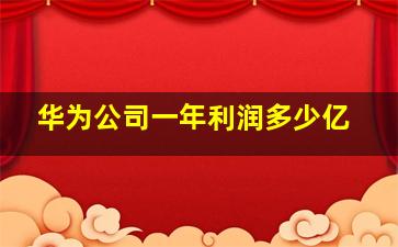 华为公司一年利润多少亿