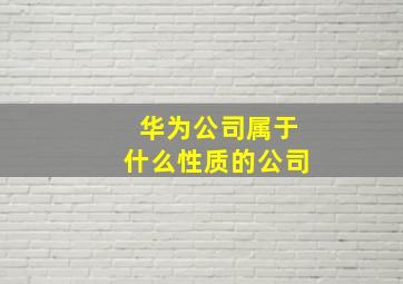 华为公司属于什么性质的公司