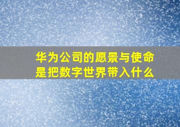 华为公司的愿景与使命是把数字世界带入什么