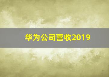 华为公司营收2019