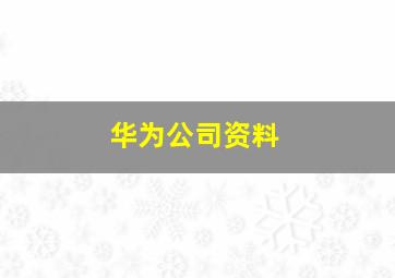 华为公司资料