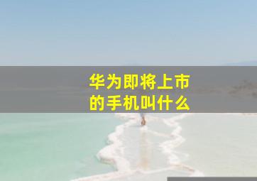 华为即将上市的手机叫什么