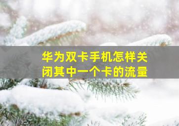 华为双卡手机怎样关闭其中一个卡的流量