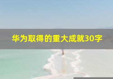 华为取得的重大成就30字