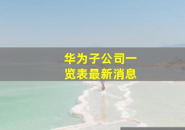 华为子公司一览表最新消息