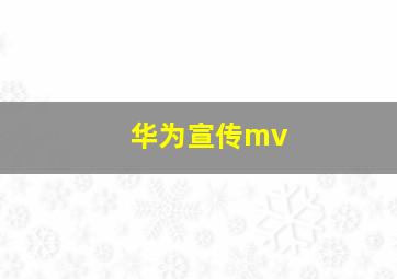 华为宣传mv