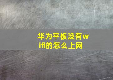 华为平板没有wifi的怎么上网