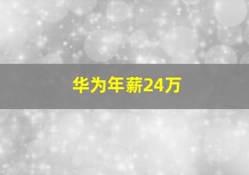 华为年薪24万