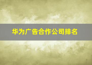 华为广告合作公司排名