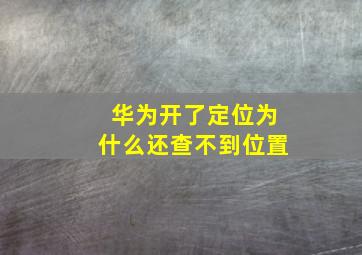 华为开了定位为什么还查不到位置