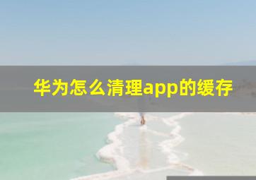 华为怎么清理app的缓存