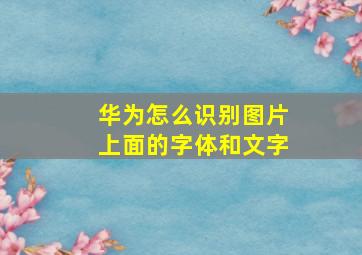 华为怎么识别图片上面的字体和文字