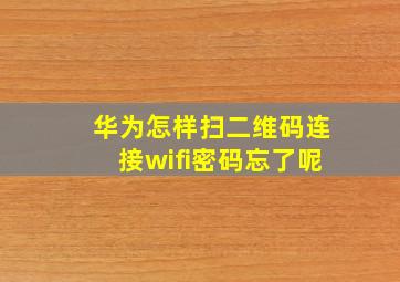 华为怎样扫二维码连接wifi密码忘了呢