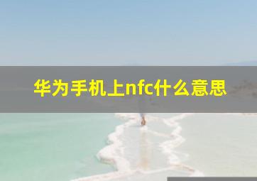 华为手机上nfc什么意思