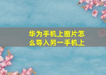 华为手机上图片怎么导入另一手机上