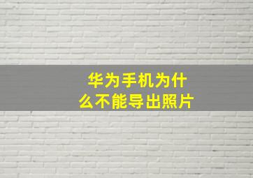 华为手机为什么不能导出照片