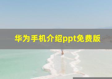 华为手机介绍ppt免费版