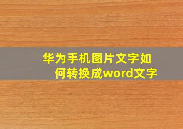 华为手机图片文字如何转换成word文字