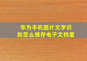 华为手机图片文字识别怎么保存电子文档里