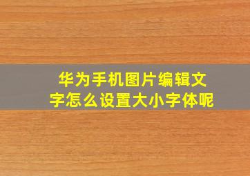 华为手机图片编辑文字怎么设置大小字体呢