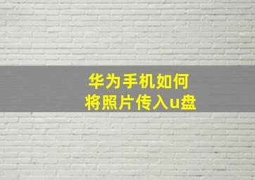 华为手机如何将照片传入u盘