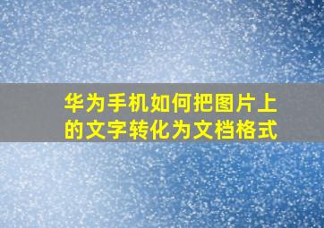 华为手机如何把图片上的文字转化为文档格式