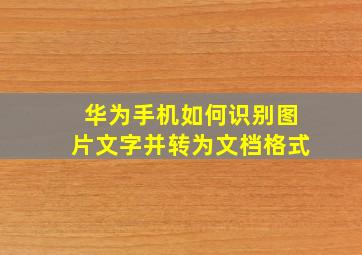 华为手机如何识别图片文字并转为文档格式