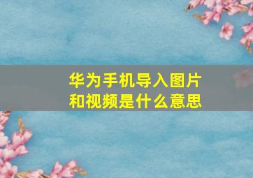 华为手机导入图片和视频是什么意思