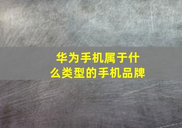 华为手机属于什么类型的手机品牌