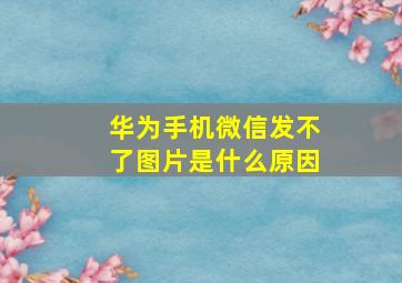 华为手机微信发不了图片是什么原因