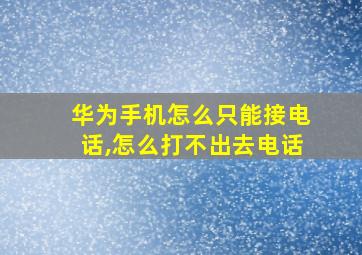 华为手机怎么只能接电话,怎么打不出去电话